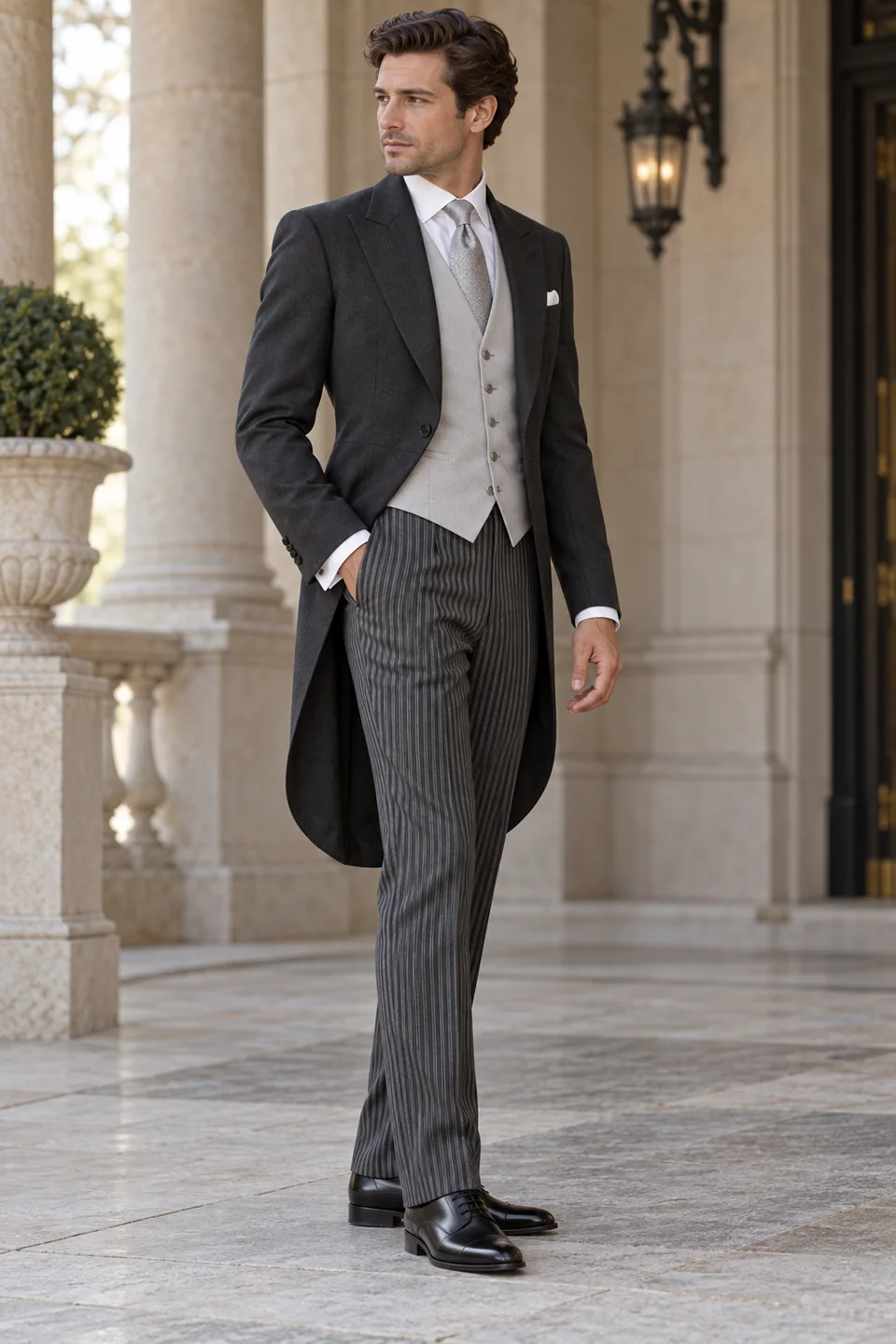 Morning coat — Formal cut, Peak lapel. Style reference